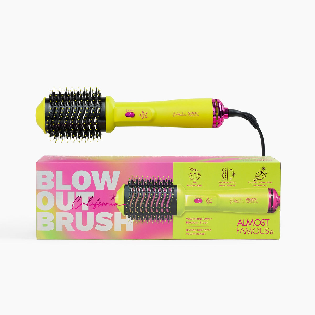 Almost Famous yellow 3-in-1 blowout styling brush