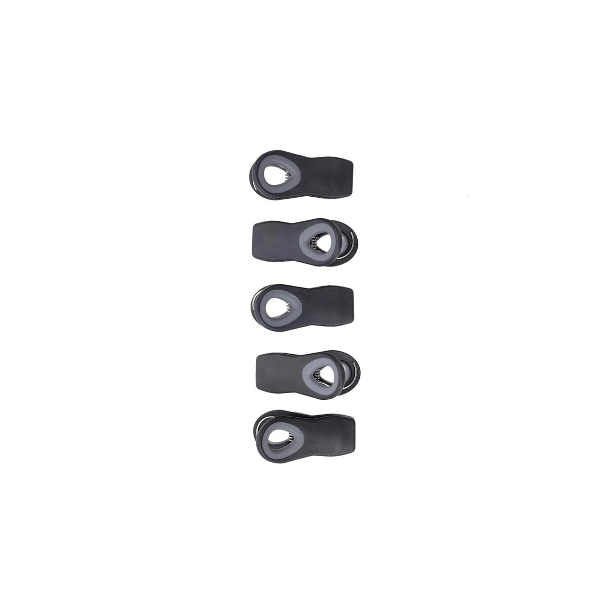 Ten black magnetic food storage clips