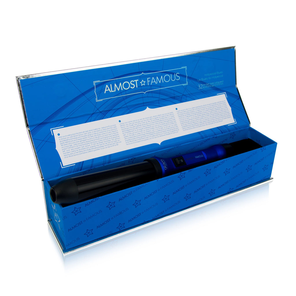 Hollywood Blues hair curling wand, close-up view