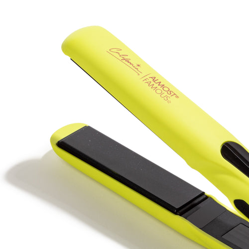 Yellow Almost Famous hair straightener, additional view