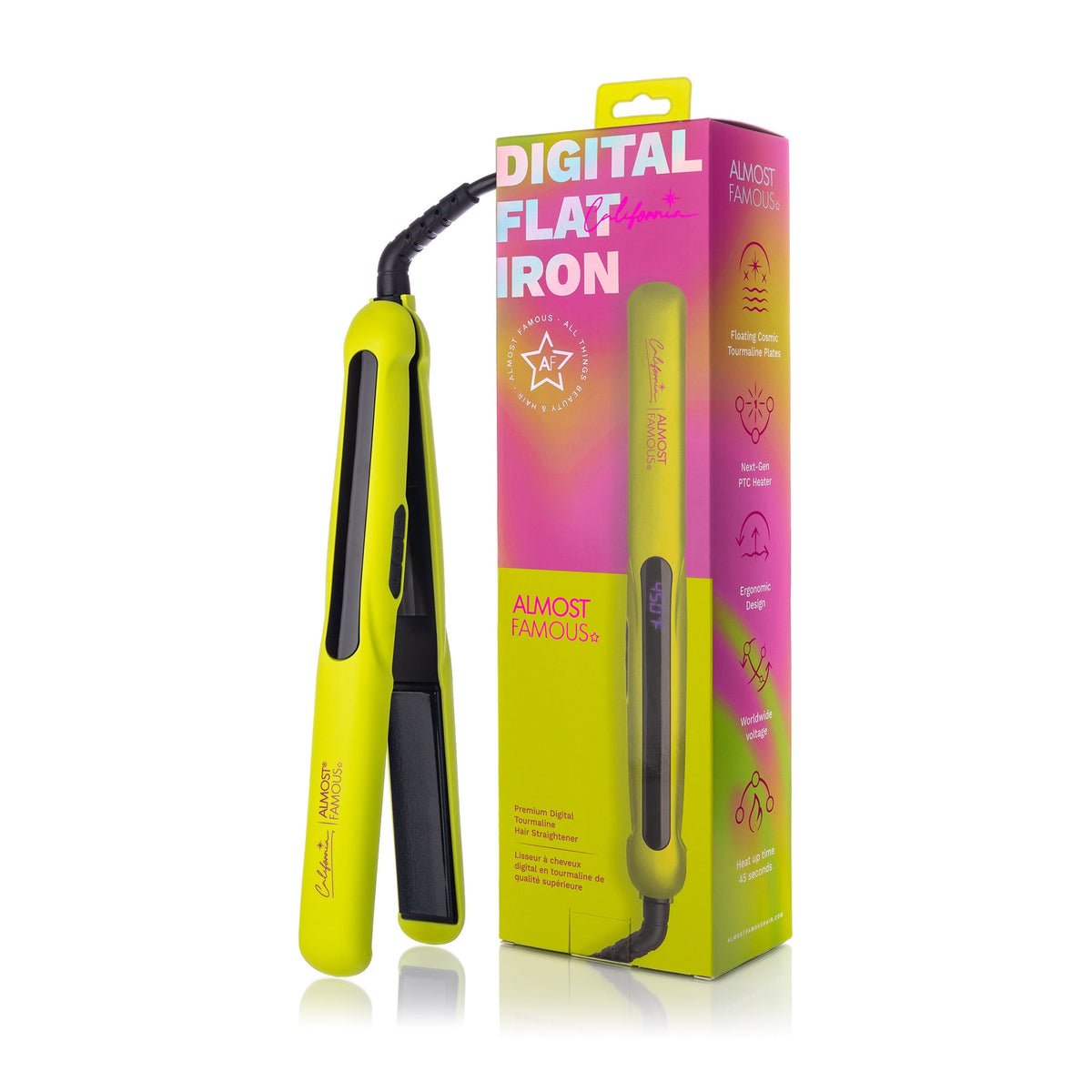 Almost Famous 1.25-inch yellow digital flat iron