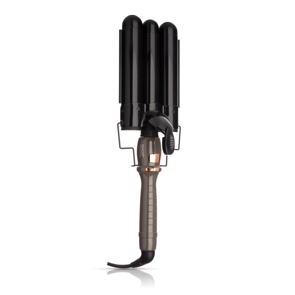 Black Almost Famous triple barrel hair waver, additional angle