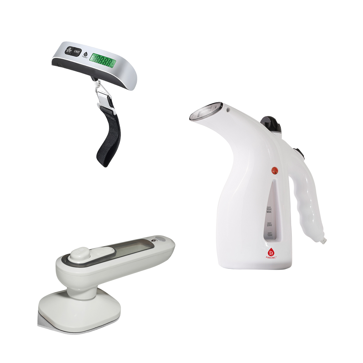 Travel Essentials Bundle: Digital Luggage Scale, Handheld Garment Steamer & Portable Travel Iron-0